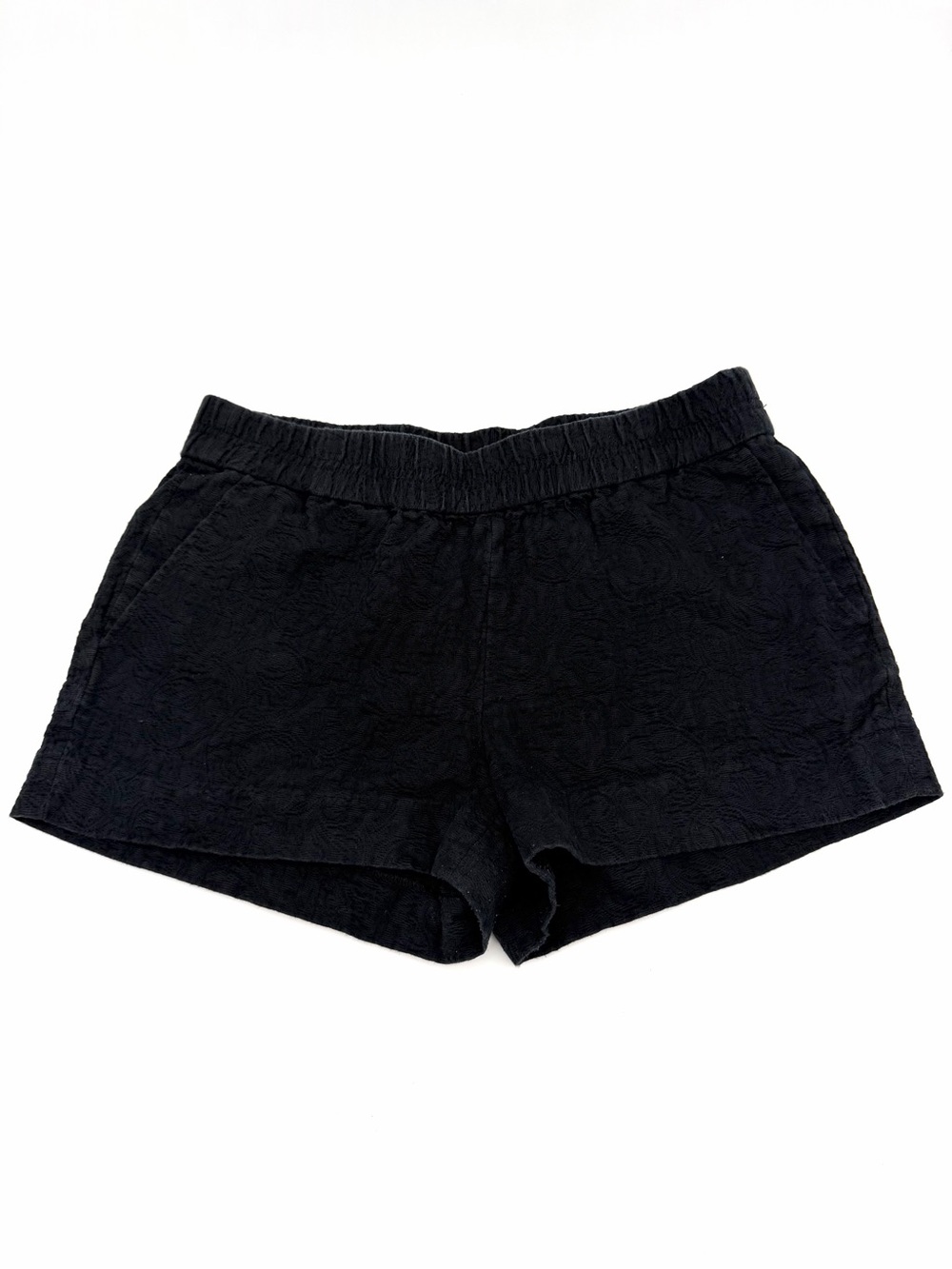 J Crew Women's Linen Cotton Shorts Size 6 Soft Black Relax Lounge Travel Fun